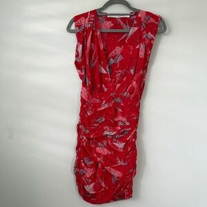 IRO Red and Gray Abstract Mini Dress